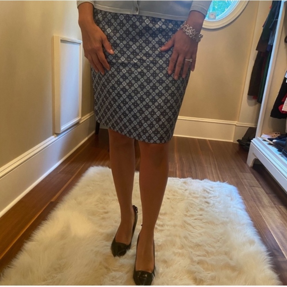 Ann Taylor Blue Silk Skirt